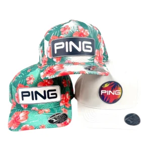 Ping Limited Edition Snapback Caps Pack of 3 (Pua White & Teal + Electric Sunset)