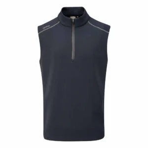 Ping Rhodri Quarter-Zip Pullover Silver/Navy & Ramsey Sleeveless Vest Navy Size UK XXL